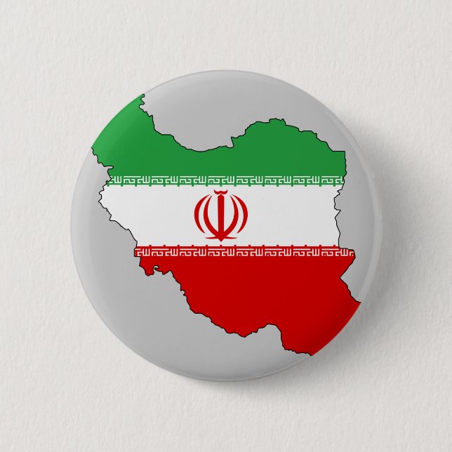 Badge Rond 5 Cm Carte de drapeau de l'Iran (Devant)
