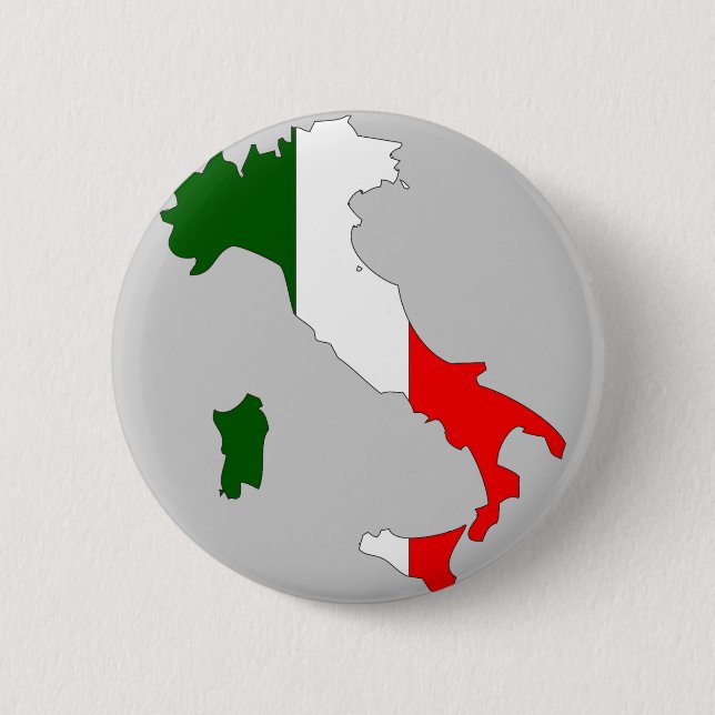 Badge Rond 5 Cm Carte de drapeau de l'Italie (Devant)