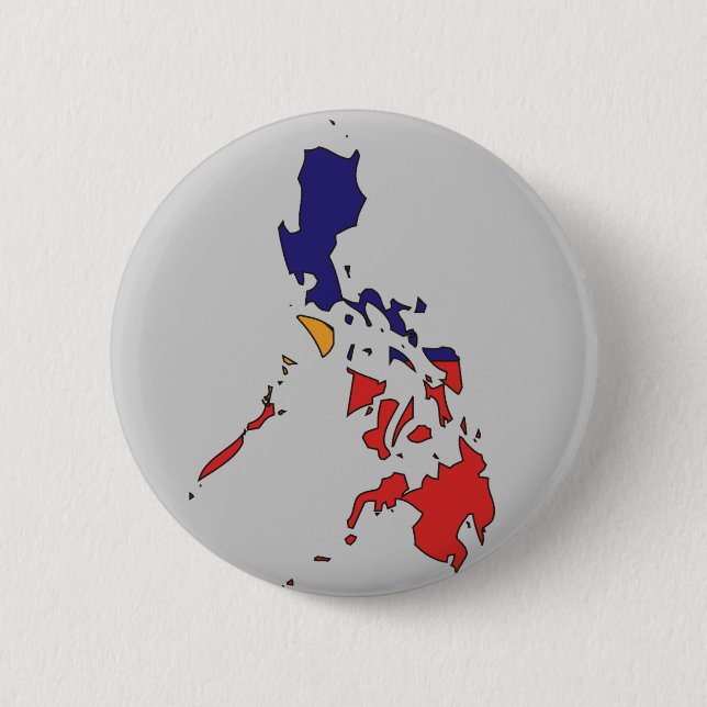 Badge Rond 5 Cm Carte de drapeau de Philippines (Devant)