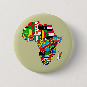 Badge Rond 5 Cm Carte de drapeau des drapeaux de l'Afrique -