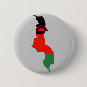 Badge Rond 5 Cm Carte de drapeau du Malawi
