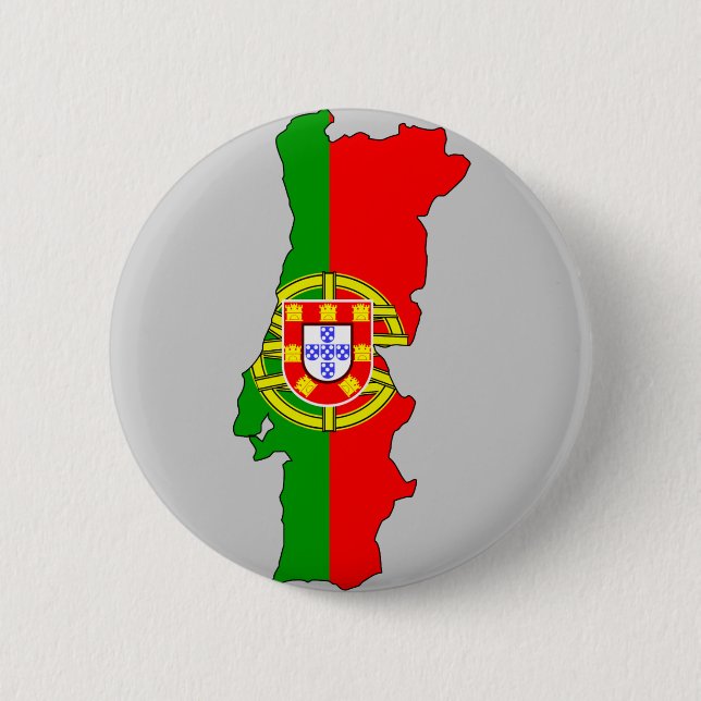 Badge Rond 5 Cm Carte de drapeau du Portugal (Devant)