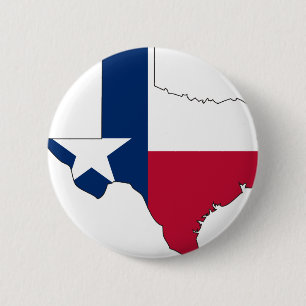 Badge Rond 5 Cm Carte de drapeau du Texas