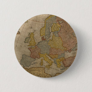 Badge Rond 5 Cm Carte de l'Europe 1700