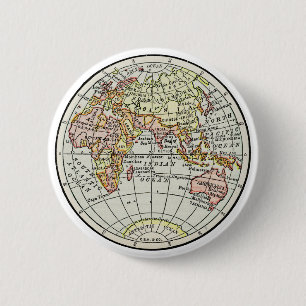 Badge Rond 5 Cm Carte de l'hémisphère oriental Globe Travel Art