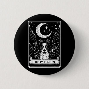 Badge Rond 5 Cm Carte de tarot de maman chien Papillon Lune croiss