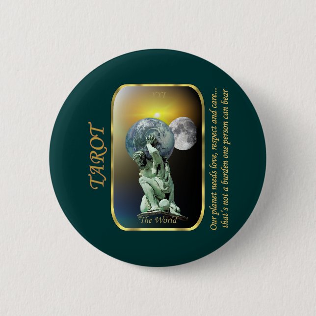 Badge Rond 5 Cm Carte de tarot - le monde (Devant)