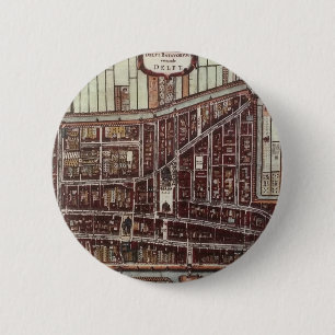 Badge Rond 5 Cm Carte de ville de Delft 1649