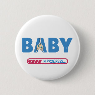 Badge Rond 5 Cm Carte de visite bébé en cours