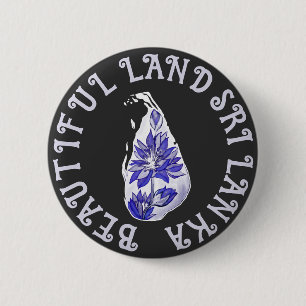 Badge Rond 5 Cm Carte des lotus du Sri Lanka
