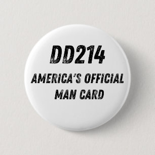 Badge Rond 5 Cm Carte d'identité officielle de l'Amérique DD214