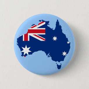 Badge Rond 5 Cm carte du drapeau australien