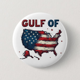 Badge Rond 5 Cm Carte du golfe d'Amérique USA Trump USA Golfe du M