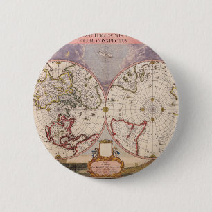 Badge Rond 5 Cm Carte du monde antique