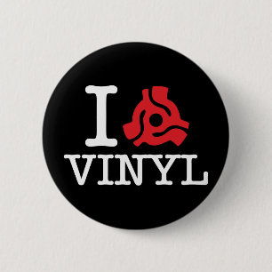Badge Rond 5 Cm Carte I 45 Vinyl