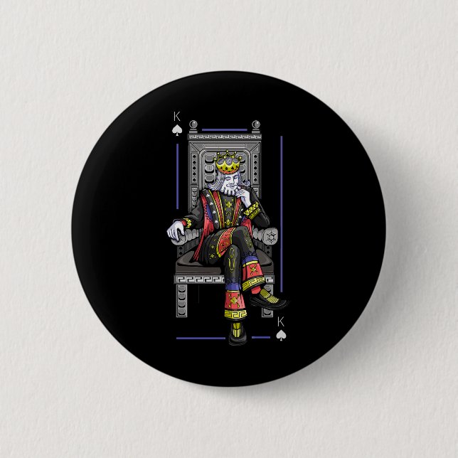 Badge Rond 5 Cm Carte King (Devant)