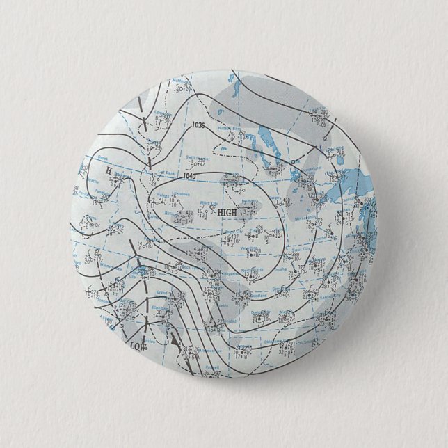 Badge Rond 5 Cm Carte météorologique nationale (Devant)