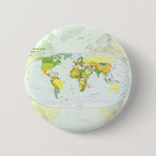 Badge Rond 5 Cm Carte mondiale Globe Pays Atlas