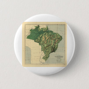 Badge Rond 5 Cm carte physique du brésil