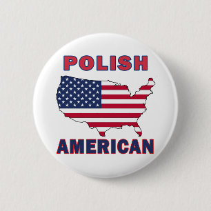 Badge Rond 5 Cm Carte polonaise américaine