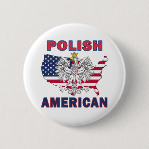 Badge Rond 5 Cm Carte polonaise américaine