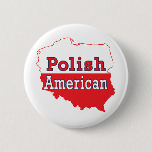 Badge Rond 5 Cm Carte polonaise américaine