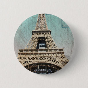 Badge Rond 5 Cm Carte postale de Tour Eiffel de Paris