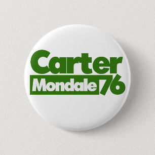 Badge Rond 5 Cm Carter Mondale 1976 Politique rétro