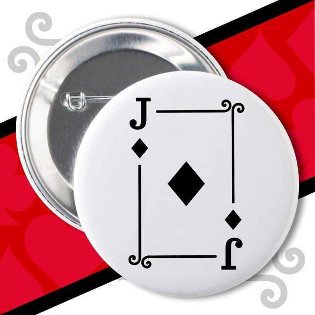 Badge Rond 5 Cm Cartes de jeu Costume Jack Diamonds Carte Jack (Créateur téléchargé)