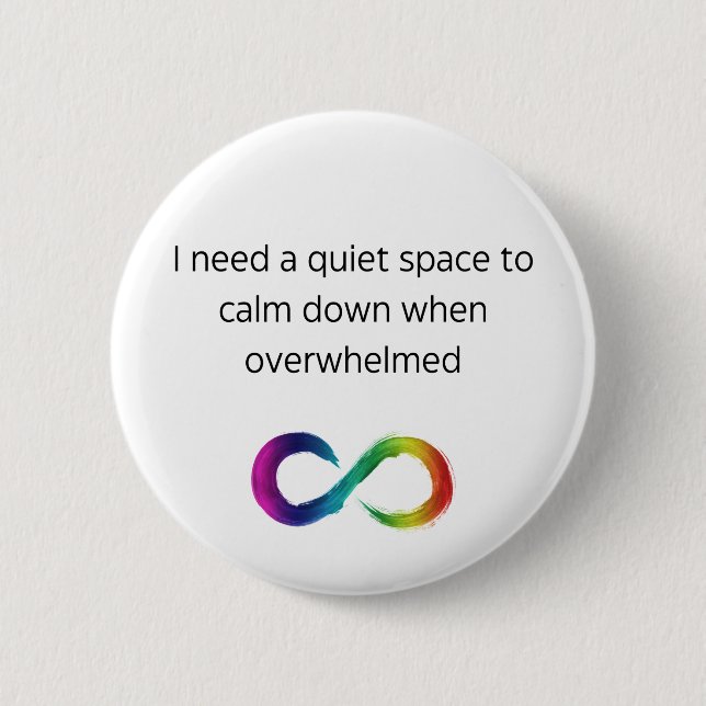 Badge Rond 5 Cm Cartes De Sensorielle Autiste - Calme (Devant)
