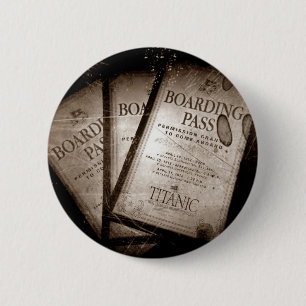 Badge Rond 5 Cm Cartes d'embarquement de RMS Titanic