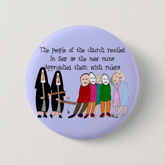 Badge Rond 5 Cm Cartes et cadeaux drôles de nonnes (Devant)