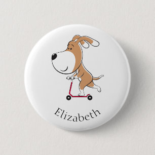 Badge Rond 5 Cm Cartographie Funny Chien Chien Chien Puppy Kick Sc