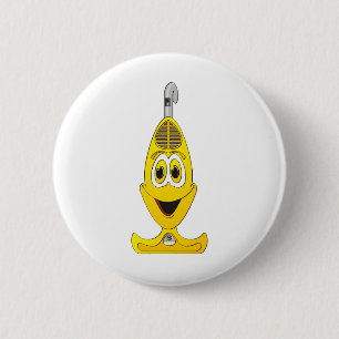 Badge Rond 5 Cm Carton à vide jaune