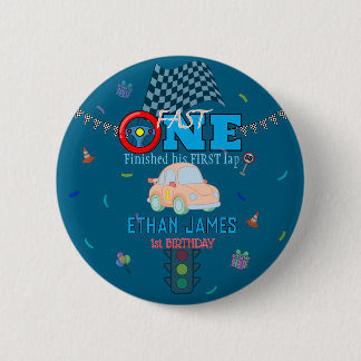 Badge Rond 5 Cm Carton d'invitation anniversaire modifiable garçon