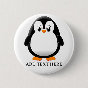 Badge Rond 5 Cm Carton en pingouin mignon personnalisé