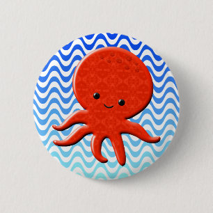 Badge Rond 5 Cm Cartoon bleu épaisse