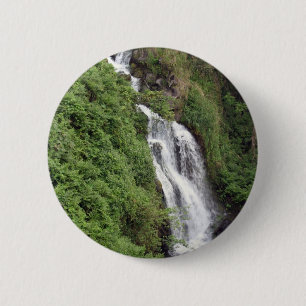 Badge Rond 5 Cm Cascade près de Hilo, Hawaï