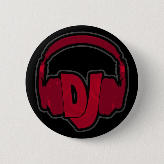 Badge Rond 5 Cm casque DJ musique (Devant)