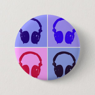 Badge Rond 5 Cm Casques Pop Art