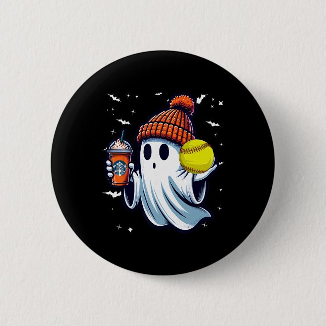 Badge Rond 5 Cm Casquette Boissons Citrouille Fantôme Pour Amateur (Devant)