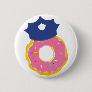 Badge Rond 5 Cm casquette de policiers de beignet