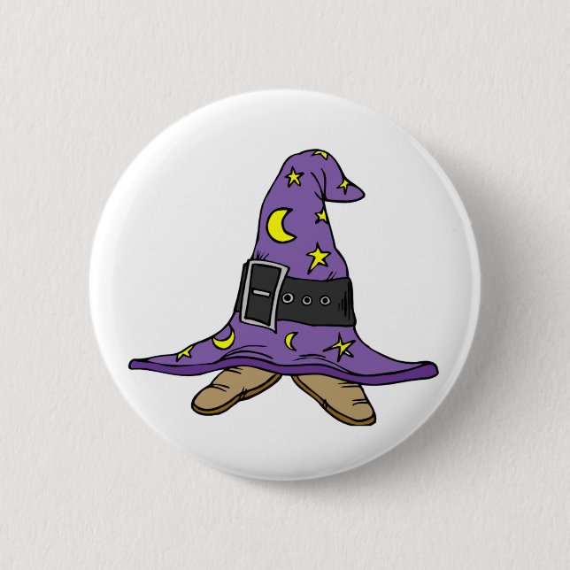 Badge Rond 5 Cm Casquette et chaussures de sorcière (Devant)