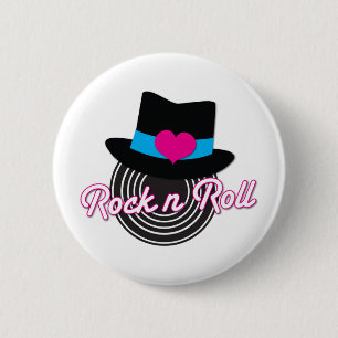 Badge Rond 5 Cm Casquette Rock n Roll