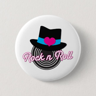 Badge Rond 5 Cm Casquette Rock n Roll