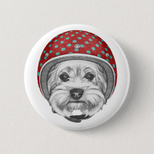 Badge Rond 5 Cm Casse-cou de Yorkshire Terrier