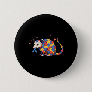 Badge Rond 5 Cm Casse-tête de Possum pour la sensibilisation à l'a