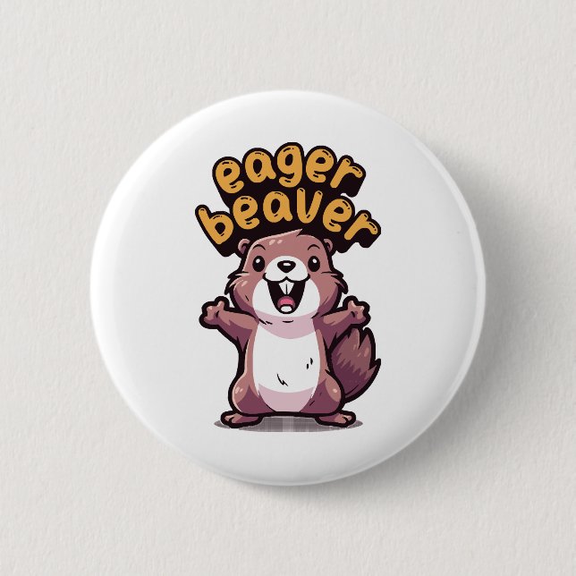 Badge Rond 5 Cm Castor Eager (Devant)