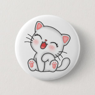 Badge Rond 5 Cm Cat