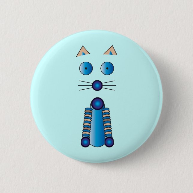 Badge Rond 5 Cm CAT bleu (Devant)